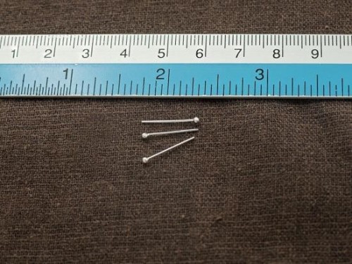 40 of 925 Sterling Silver Head Pins 15x0.5 mm.