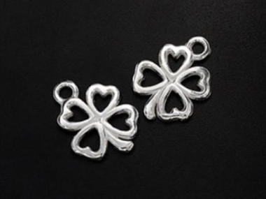 925 Sterling Silver Leaf Clover Charms 12 mm.