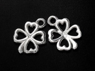 925 Sterling Silver Leaf Clover Charms 12 mm.