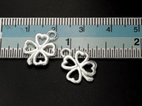 2 of 925 Sterling Silver Leaf Clover Charms 12 mm.