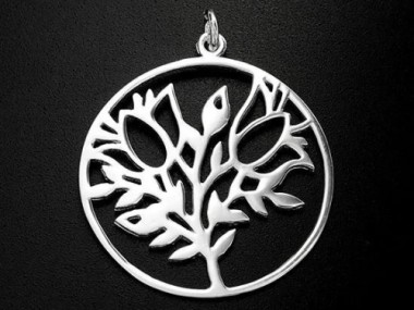 1 of 925 Sterling Silver Tree of Life Pendant 29.5 mm. Polished Finish