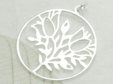 925 Sterling Silver Tree of Life Pendant 29.5 mm.