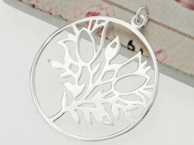 925 Sterling Silver Tree of Life Pendant 29.5 mm.