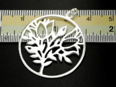 925 Sterling Silver Tree of Life Pendant 29.5 mm.