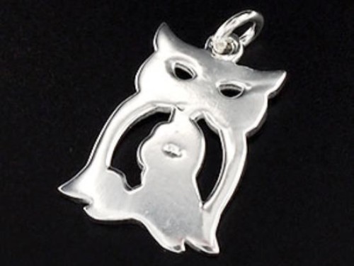 1 of 925 Sterling Silver Owl Charm 12.5x17mm.