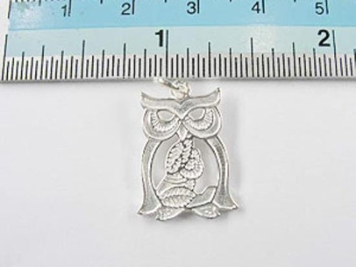 1 of 925 Sterling Silver Owl Charm 12.5x17mm.