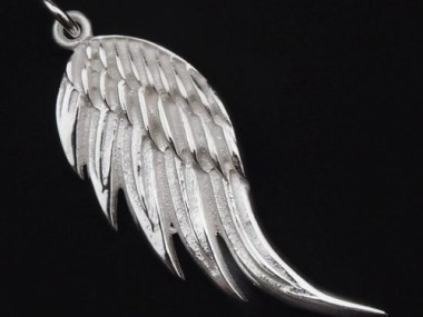 925 Sterling Silver Angel Wing Pendant 14x34mm.