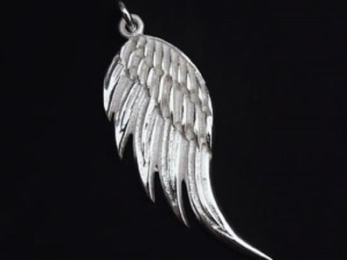 1 of 925 Sterling Silver Angel Wing Pendant 14x34mm.