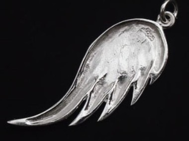 925 Sterling Silver Angel Wing Pendant 14x34mm.