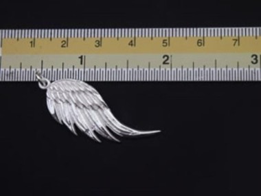 925 Sterling Silver Angel Wing Pendant 14x34mm.