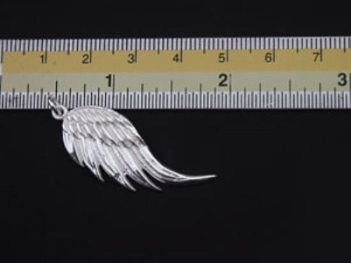 1 of 925 Sterling Silver Angel Wing Pendant 14x34mm.