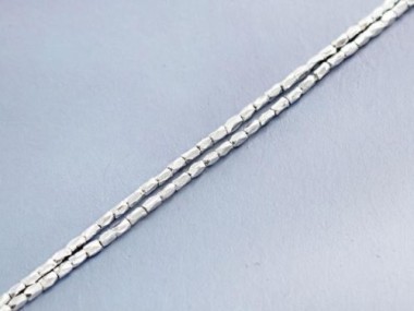 Karen Hill Tribe Silver Little Faceted Beads 1.2x2.5 mm.