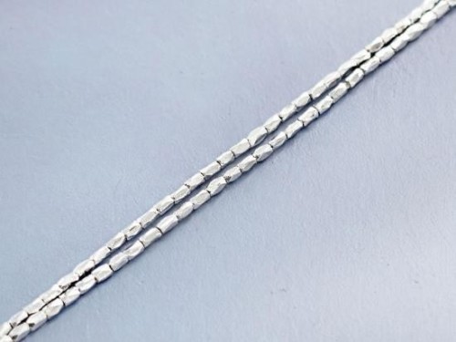 130 of Karen Hill Tribe Silver Little Faceted Beads 1.2x2.5 mm. 13"