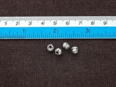 Karen Hill Tribe Silver Imprint Pleat Beads 5x4mm.