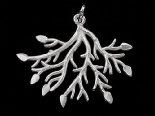 1 of 925 Sterling Silver Leaf Branch Pendant 26x30 mm.