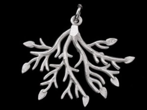 1 of 925 Sterling Silver Leaf Branch Pendant 26x30 mm.