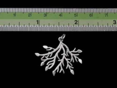 1 of 925 Sterling Silver Leaf Branch Pendant 26x30 mm.