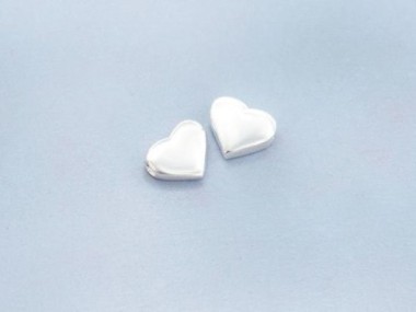 925 Sterling Silver Little Heart Beads 6x6.5mm.