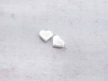 925 Sterling Silver Little Heart Beads 6x6.5mm.