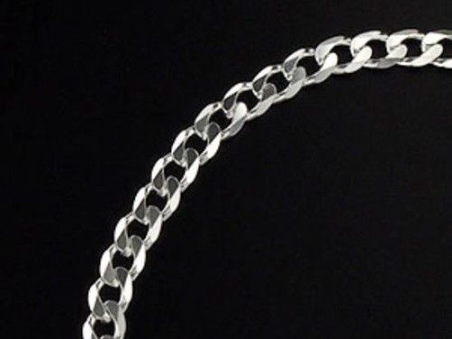 7 inches of 925 Sterling Silver Diamond Cut Curb Chain Bracelet., Finished Bracelet