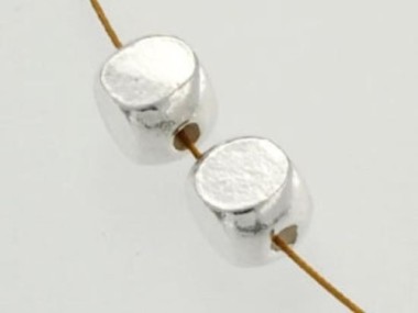 Karen Hill Tribe Silver Cube Beads 6x7mm.