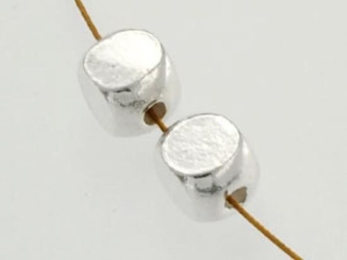 2 of Karen Hill Tribe Silver Cube Beads 6x7mm.