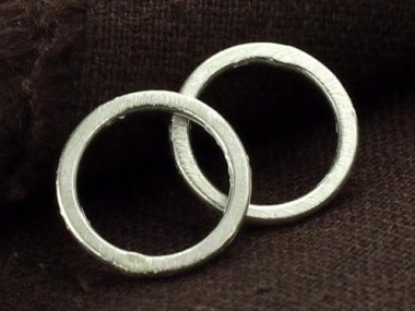 Karen Hill Tribe Silver Brushed Circle Closed Jump Rings 16 mm.