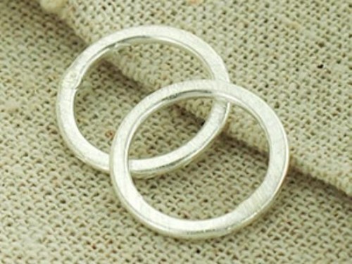 4 of Karen Hill Tribe Silver Brushed Circle Closed Jump Rings 16 mm.