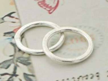 Karen Hill Tribe Silver Brushed Circle Closed Jump Rings 16 mm.