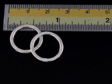 Karen Hill Tribe Silver Brushed Circle Closed Jump Rings 16 mm.