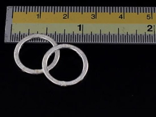 4 of Karen Hill Tribe Silver Brushed Circle Closed Jump Rings 16 mm.