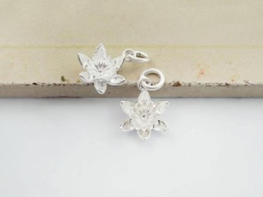 925 Sterling Silver Lotus Charms 11mm.