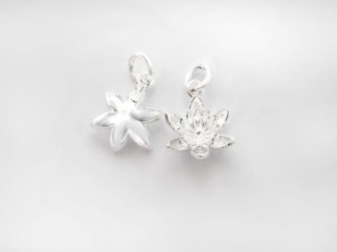 925 Sterling Silver Lotus Charms 11mm.