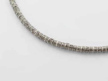 Karen Hill Tribe Silver Leaf Imprint Ring Beads 3.5x2.5mm.