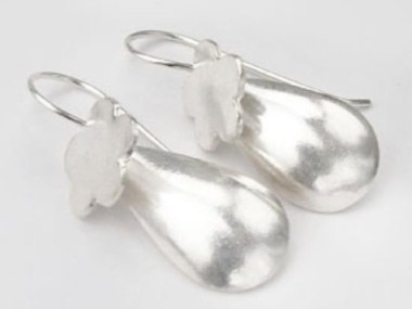 Karen Hill Tribe Silver Teardrop Dangle Earrings 24mm.