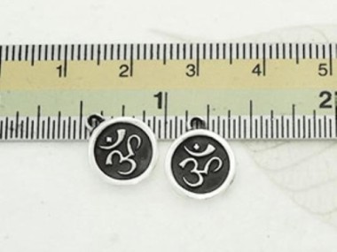 925 Sterling Silver Ohm Printed Charms 10mm.