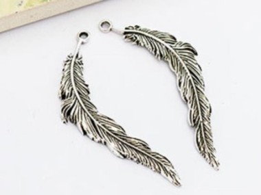 925 Sterling Silver Feather Pendants 5x34 mm.