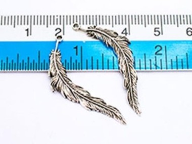 925 Sterling Silver Feather Pendants 5x34 mm.