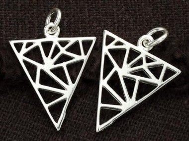 925 Sterling Silver Triangle Charms