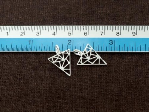 2 of 925 Sterling Silver Triangle Charms., Polish Finished