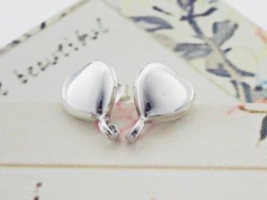 925 Sterling Silver Heart Earrings Post Findings 8.5 mm.,