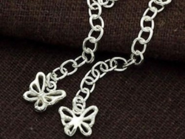 Sterling Silver Extension Link Chains 1.5 inches with Butterfly Charm