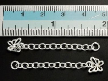 Sterling Silver Extension Link Chains 1.5 inches with Butterfly Charm