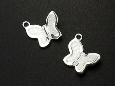 925 Sterling Silver Tiny Butterfly Charms 7x9mm.