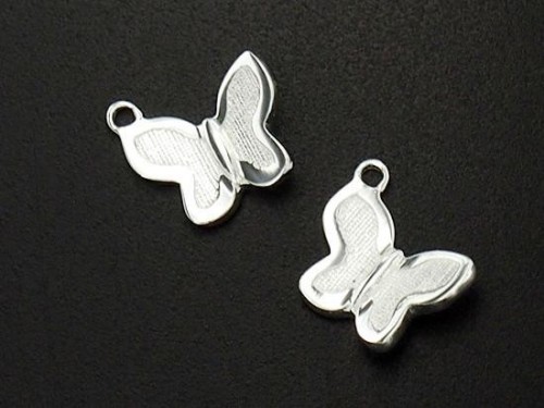 2 of 925 Sterling Silver Tiny Butterfly Charms 7x9mm.