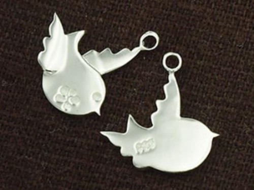 2 of 925 Sterling Silver Bird Charms 14x15mm. Polished Finish