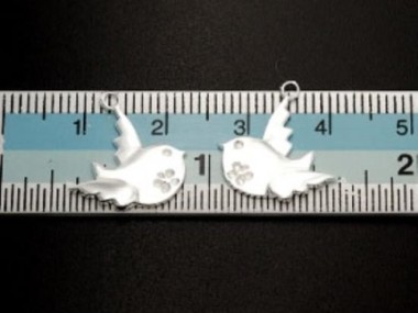 925 Sterling Silver Bird Charms 14x15mm.