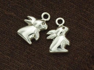 925 Sterling Silver Bunny Charms 9x11mm.