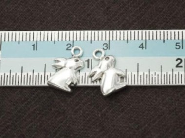 925 Sterling Silver Bunny Charms 9x11mm.