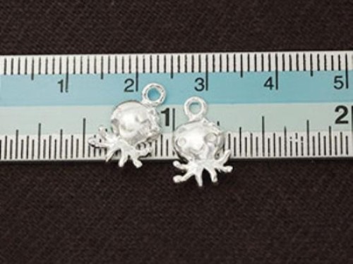 2 of 925 Sterling Silver Octopus Charms 8.5x11mm. Tiny charms